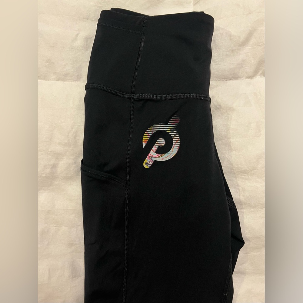 Lululemon x Peloton Black Leggings with Multicolor Logo